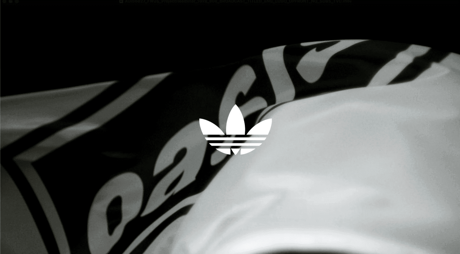Adidas Originals trefoil on archival fabric — film still